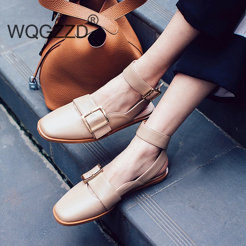 

Chaussures femme new spring summer sandlas women's shoes genuine leather buckle simple and elegant shoes women's sandals mujer