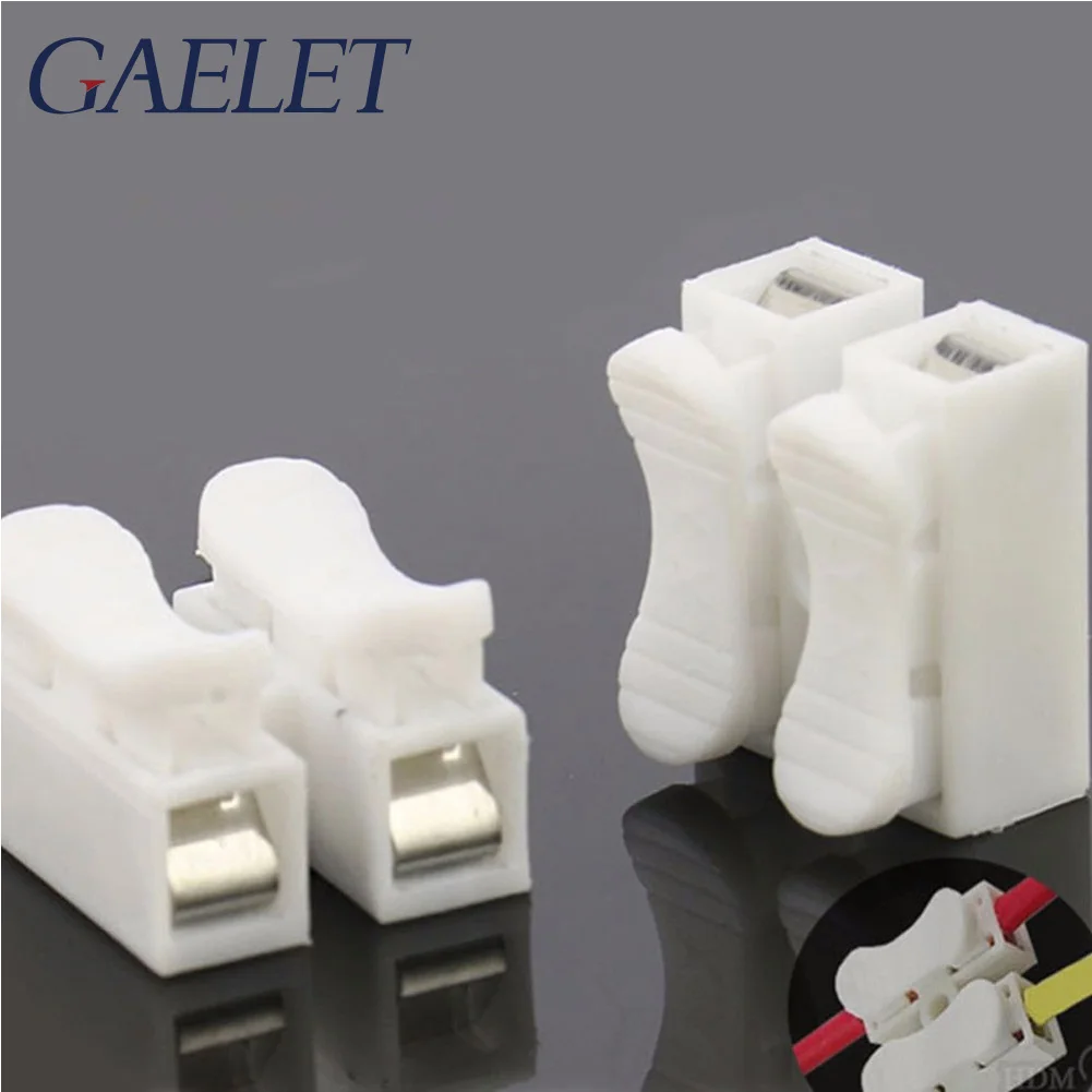 

30pcs/lot 2 Pins Electrical Cable Connectors CH2 Quick Splice Lock Wire Terminals Sets 19.5x17x13mm ZK30
