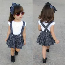 Комплект одежды для маленьких девочек от 1 до 5 лет, белая футболка с короткими рукавами и бандажный комбинезон, юбка повязка на голову комплект из 3 предметов