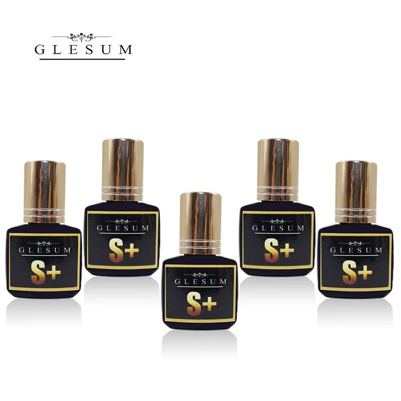 

GLESUM Fast Dry 1-2 Sec 5pcs Eyelash Extension Glue 10ml Clear / Black Lashes Mink Eyelashes Glue cosmetic Free Shipping