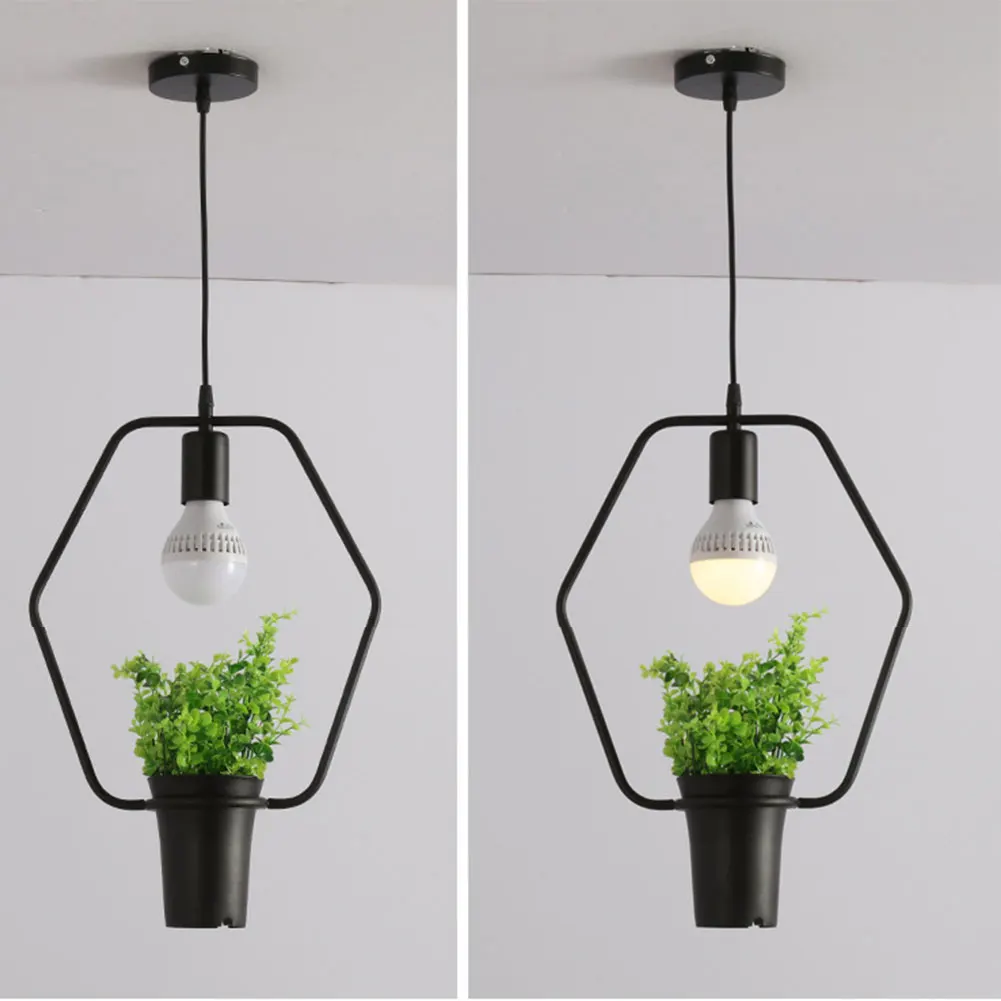 

Simple Plant Iron Chandelier Iron Lamp Geometry Plants Lights for Pub Music Restaurant GHS99