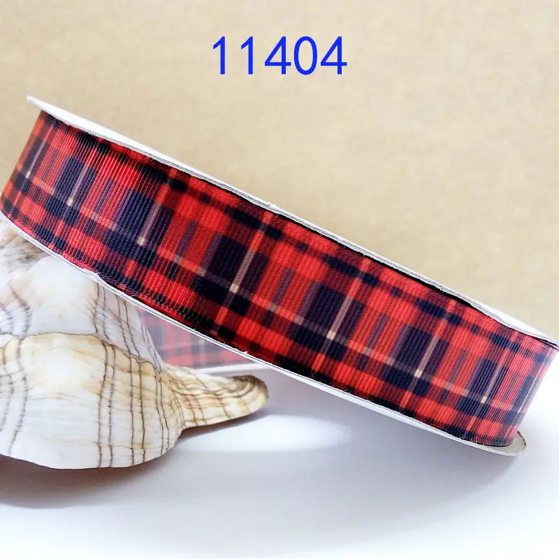 

Free shipping 2016 new arrival ribbons Hair Accessories ribbon 10 yards plaid printed grosgrain ribbons 11404