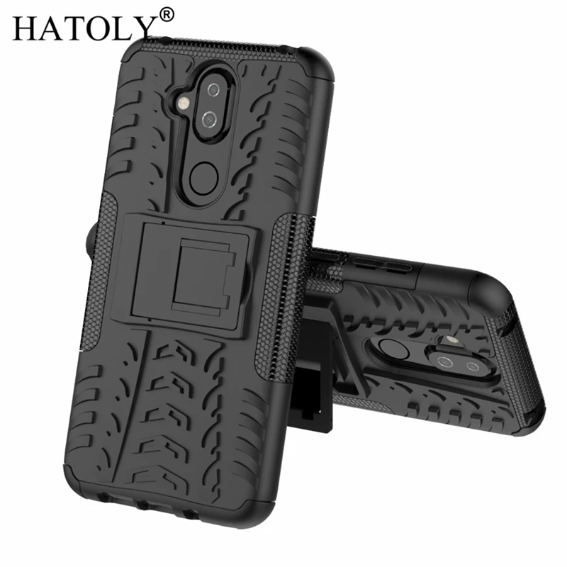 HATOLY For Cover Nokia 8.1 Case for Nokia 8.1 2018 Armor Shockproof Silicone Hard Plastic Case For Nokia 8.1 TA-1119 with Holder HATOLY For Cover Nokia 8.1 Case for Nokia 8.1 2018 Armor Shockproof Silicone Hard Plastic Case For Nokia 8.1 TA-1119 with Holder