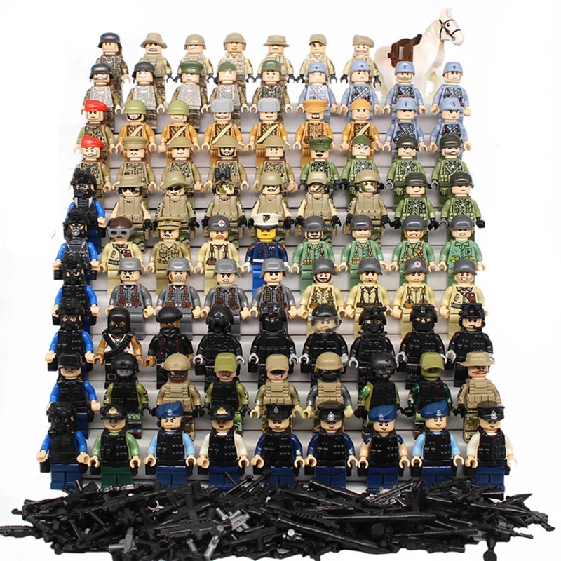 

SWAT Military Figure World War II Marine Corps Army Soldiers Special Forces Building Blocks Set Compatible With LegoINGly Weapon