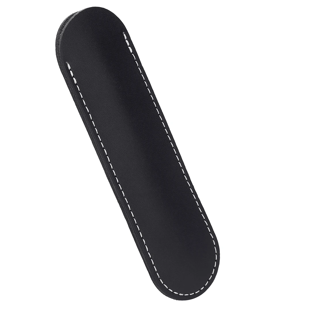1pc Genuine Leather  Fountain Pencil Pouch Case Handmade Single Pen Bag Holder Storage Sleeve Pouch For School Office Supplies