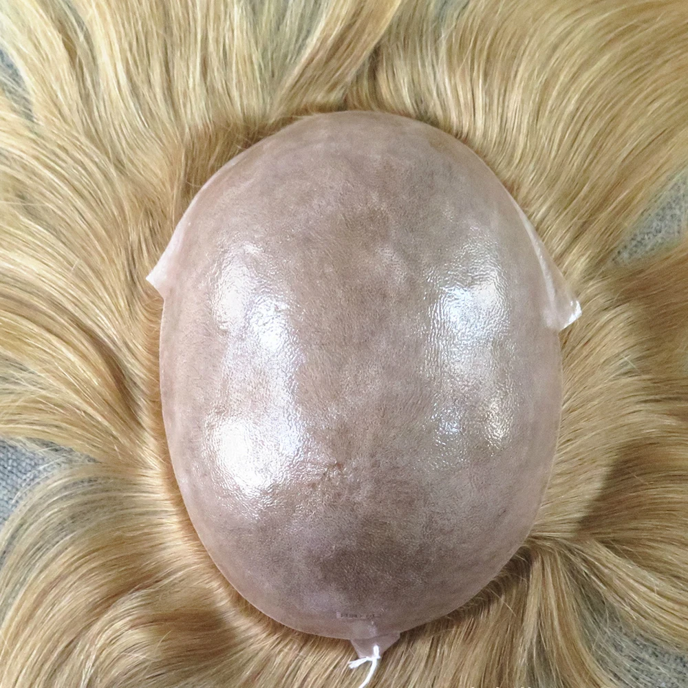 Eversilky #613 Цвет блондинка мужские замены волос Системы тупею европейских волосы инъекций поли кожи натуральный прямой