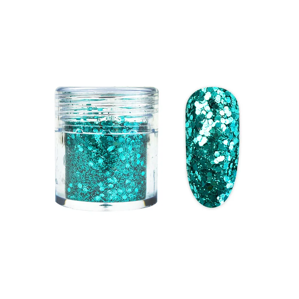 4Colors/Set Mix Sizes Dark Green Color Mix Nail Glitter Powder Sequins For Flakes Manicure 3D Nail Art Decorations SF3073 - Цвет: 132