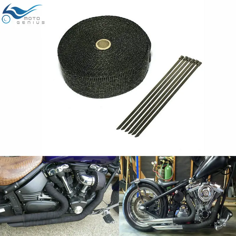 

15 m x 25 mm Black Exhaust Exhaust Wrap Auto Motor Exhaust Manifold Heat Shield Wrap Heat Resistant Wrap Muffler Pipe Tape