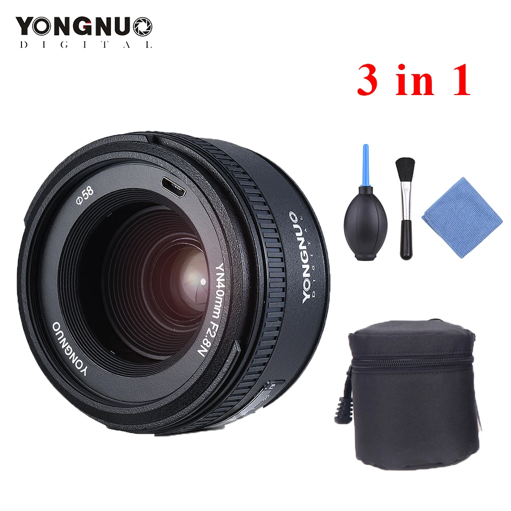 Объектив YONGNUO YN40mm F2.8N 1:2. 8 стандартный фиксированный объектив AF MF с автофокусом для Nikon D500 D7100 D7000 D7500 D610 D800 D810