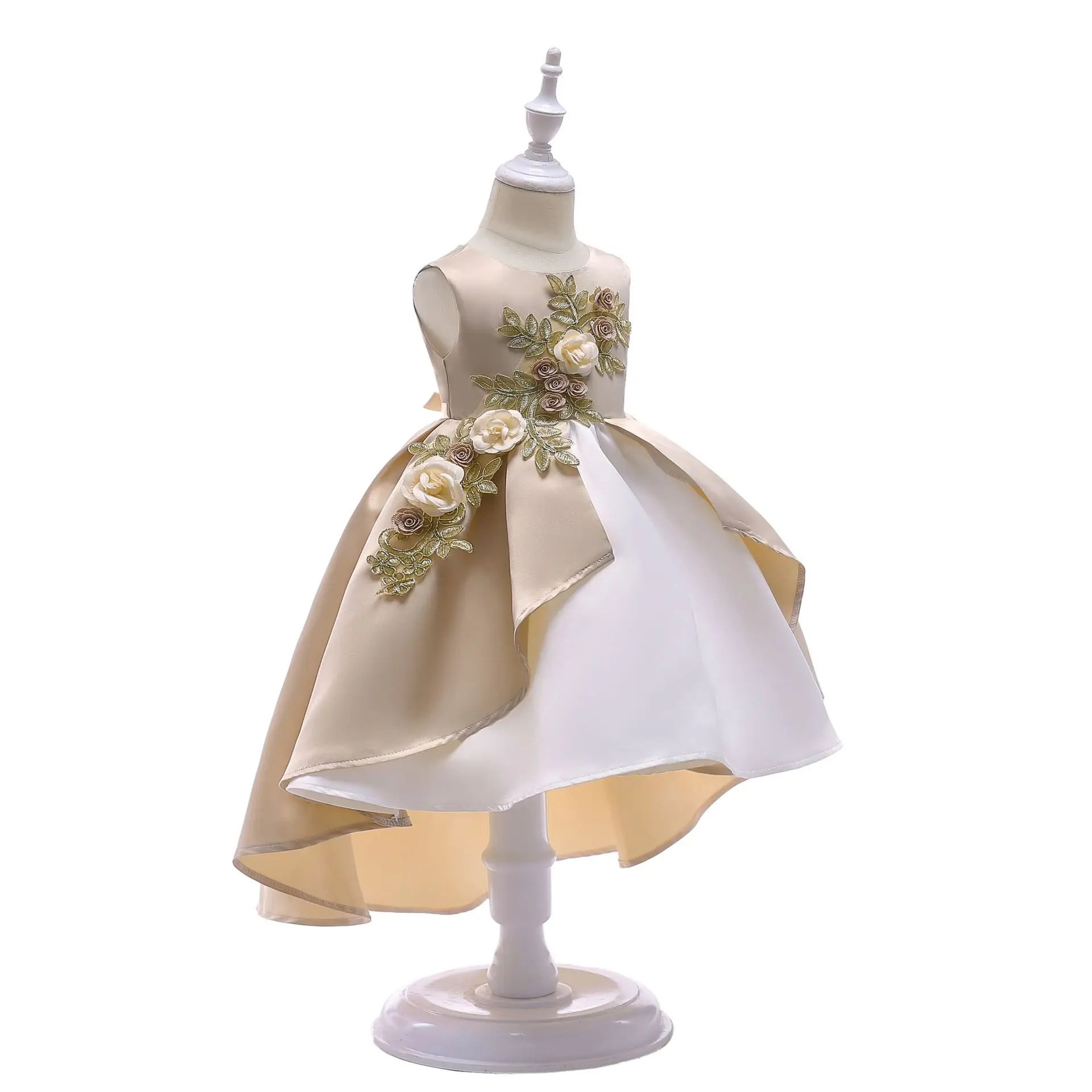 YWHUANSEN/нарядный костюм для девочек шелковое платье с вышивкой платье принцессы для свадьбы, детские платья Рождественская одежда для маленьких девочек