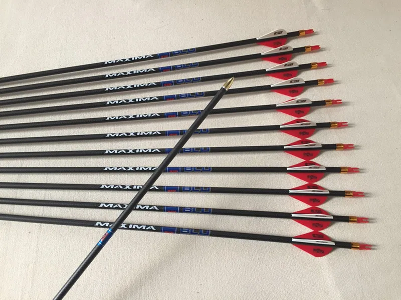 12pcs Carbon Arrow 3K arrow shaft Spine340 ID6.2mm arrow insert