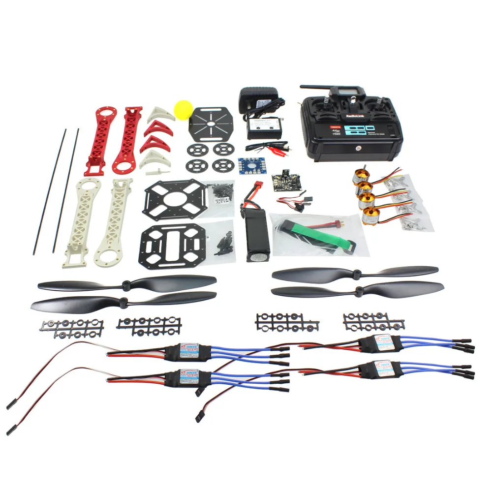 

F02113-A RC KK QuadCopter UFO 4axle Heli ARF/Kit RTF:V5.5 Flight Controller A2212 Motor ESC Lipo  Tarot SK450 Frame Propeller