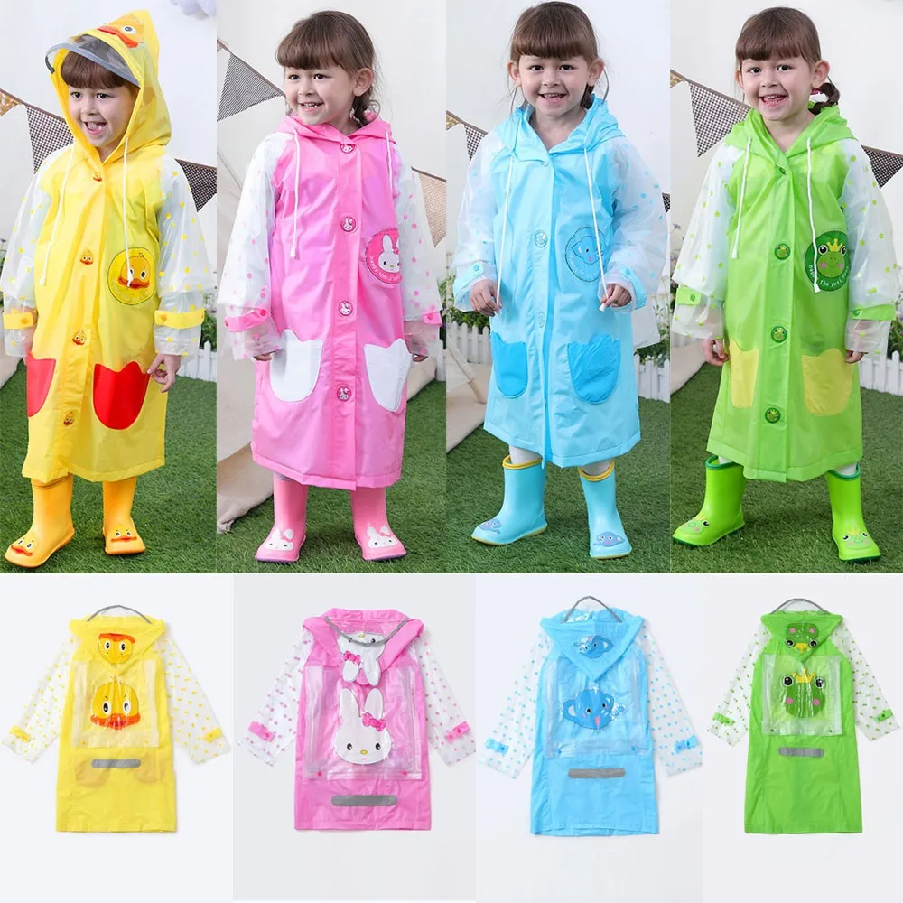 

Baby Girl Clothes 2019 Hot Summer New Girls Baby Boys Girls Children Cartoon Reflective Tape Raincoat+Bag Student Clothes