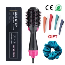 2 в 1 фен& Volumizer вращающаяся щетка для горячей укладки волос бигуди Ролик поворот выпрямитель стайлер Расческа для укладки плойка