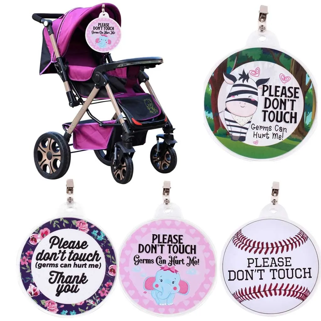 

Baby Safety Sign No Touching Tag Preemie Stroller Tag Baby Car Seat Tag Cartoon round card clip Sign Baby Bed Tag Gift Toy