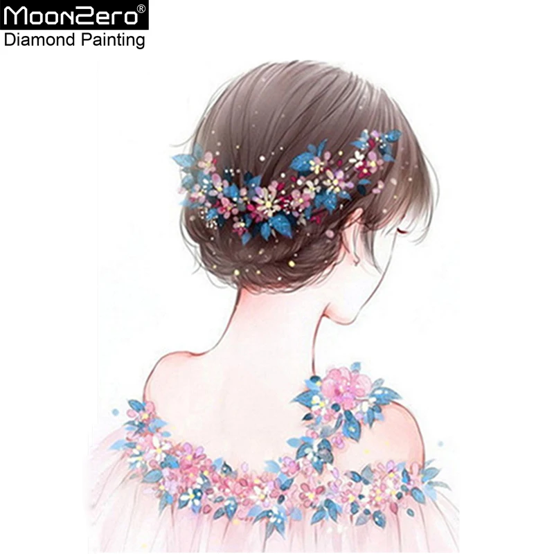 Needlework 5D Diy Square Drill Resin Diamond Painting Cross Stitch Sweet Girl Kit Mosaic Embroidery Home Decor Paintings | Дом и сад