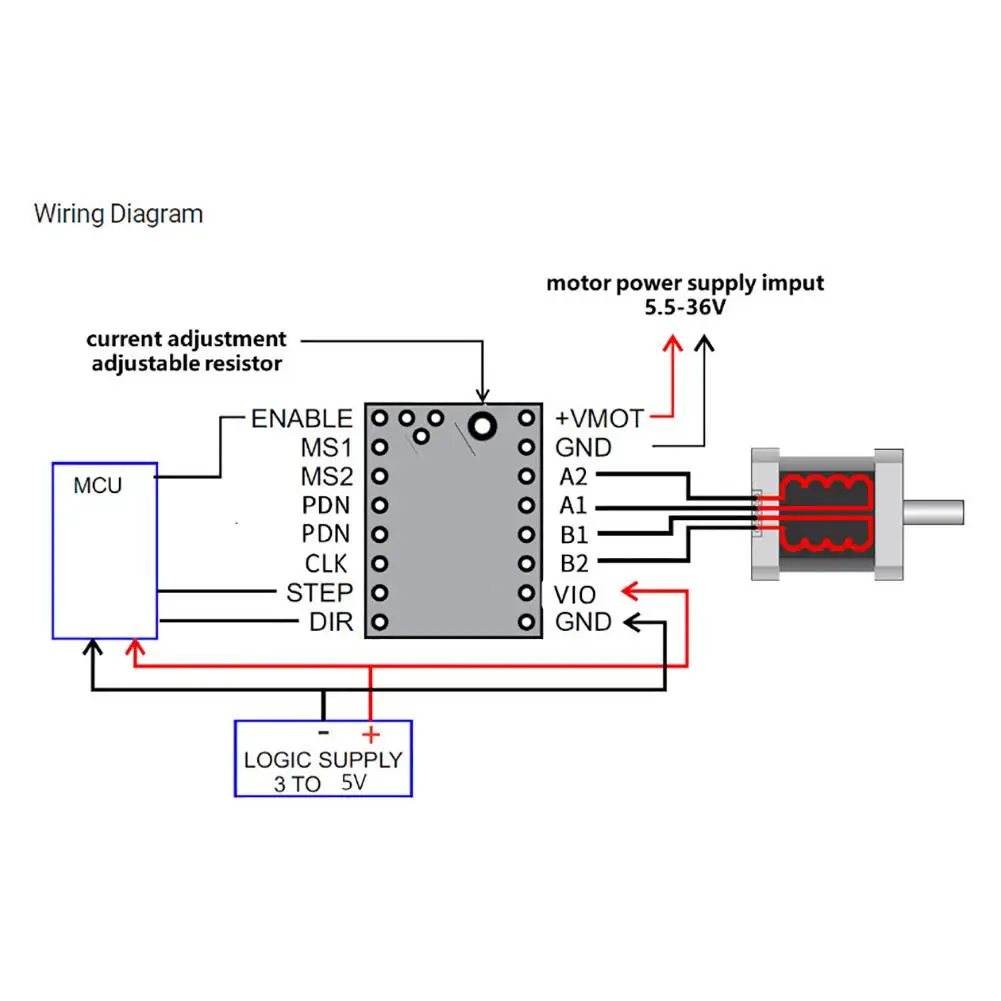 

3D Printer Accessories TMC2209 V2.0 Silent Stepper Motor Driver Voltage 5.5v High Subdivision 256