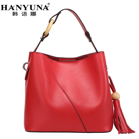 HANYUNA BRAND New Fashion 100 Genuine font b Leather b font Female font b Handbags b
