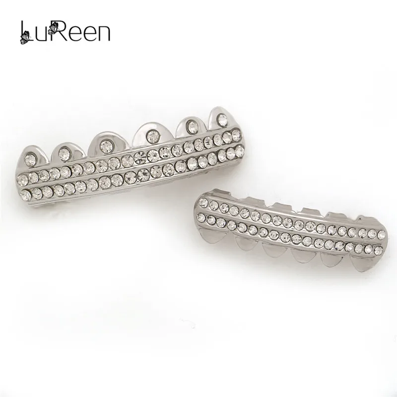 Зубные грили LuReen с золотыми зубцами и стразами|teeth grills|tooth grillgold teeth grill |
