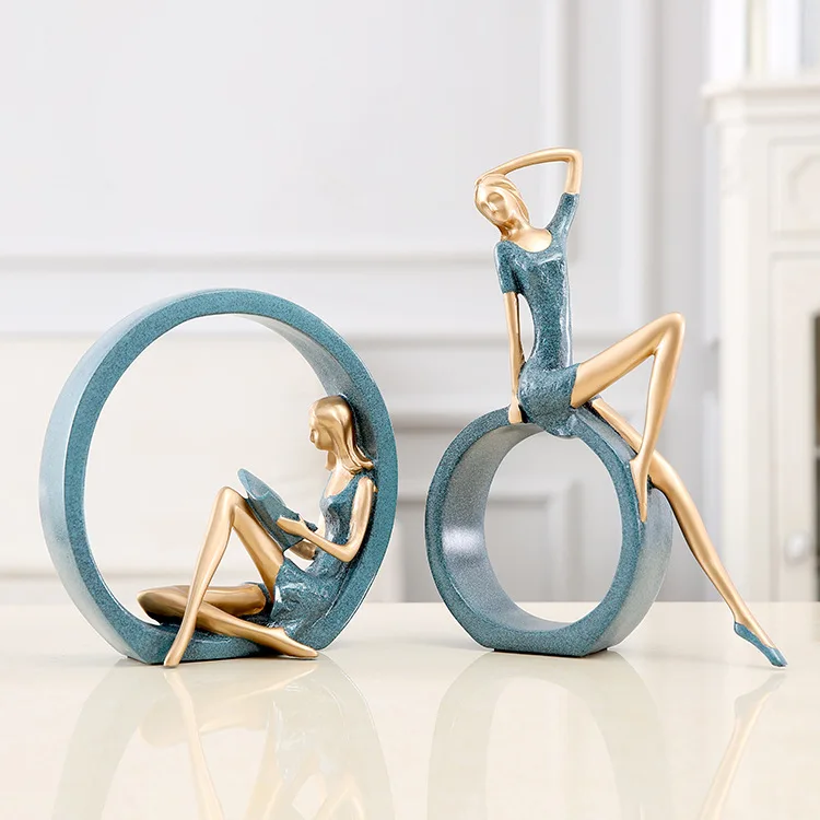 

Modern Creative Resin Girls Ornament Home Decoration Crafts TV Cabinet Office Accessories