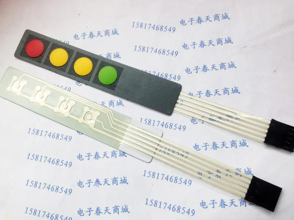 

10PC / 1x4 Matrix Array 4 Key Colorful Membrane Switch Keypad Keyboard 1*4 Keys