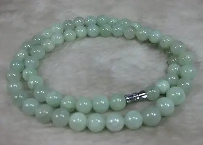 

ddh002238 NATURE GRADE "A "GREEN 8MM JADE BEADS JADEITE NECKLACE