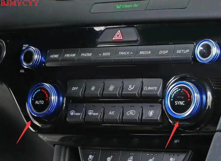 

BJMYCYY Car styling Car air conditioning knob decoration ring For Kia Sportage 2016-17 KX5