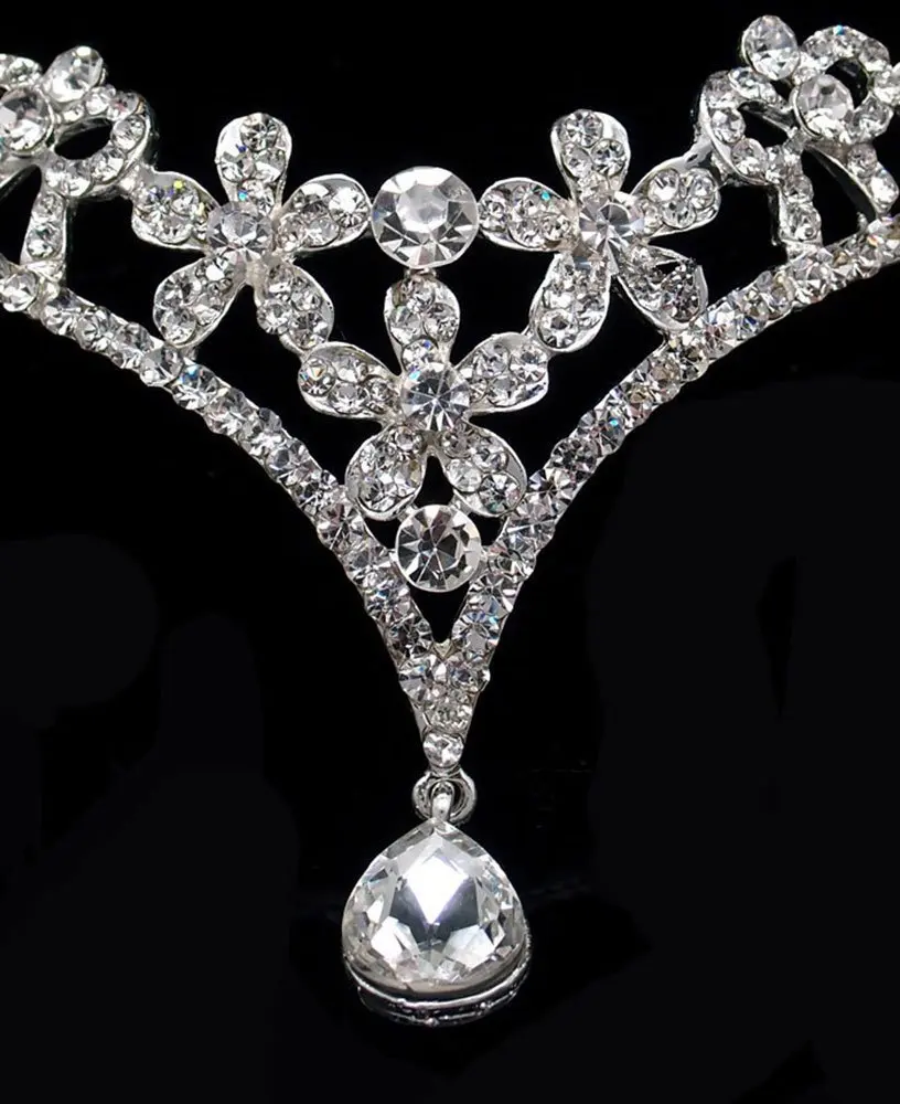 FOONEE Rhinestone Wedding Bridal Heart Crowns Tiaras Headpiece for Pageant Quinceaneras (2)