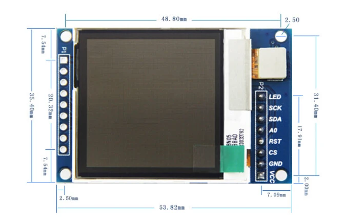 1 шт. 1," дюймовый TFT ips lcd трансфлективный дисплей модуль ЖК-дисплей DIY последовательный порт SPI 130*130 связь для Arduino