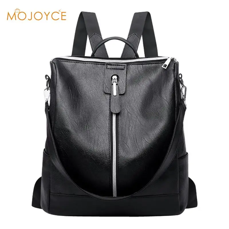 بسيطة جلدية الظهر mochila النساء سستة على ظهره حقيبة طالب على ظهره الإناث كبيرة عارضة حقائب السفر mochila الأنثوية الكيس