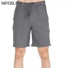 MFERLIER летние хлопковые шорты мужские 5XL 6XL 7XL 8XL Плюс Размер Талия 150 см эластичная талия повседневные мужские шорты