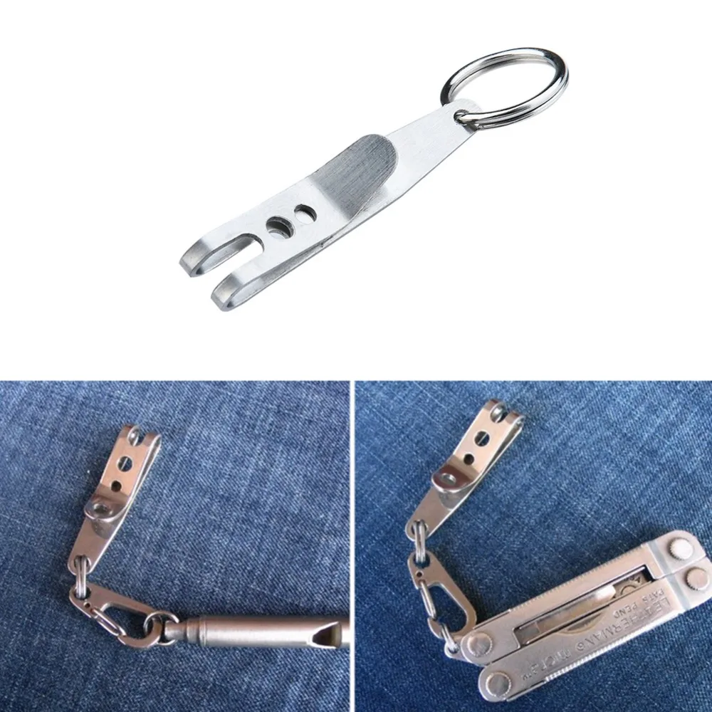 

Portable EDC Suspension Clip Stainless Steel Mini Keychain Keyring Hanging Buckle Outdoor Camping Hiking Survival Tool
