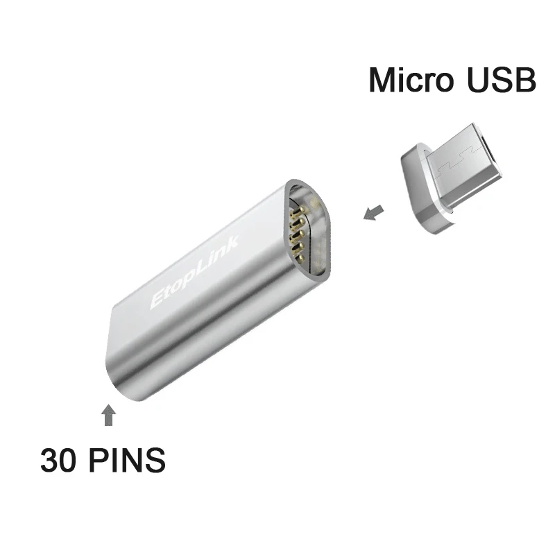 Mirco usb type C магнит с разъемом адаптер Micro USB для type-C кабель зарядного устройства микро-usb Магнитный адаптер для мобильных телефонов - Цвет: 30Pin to Micro