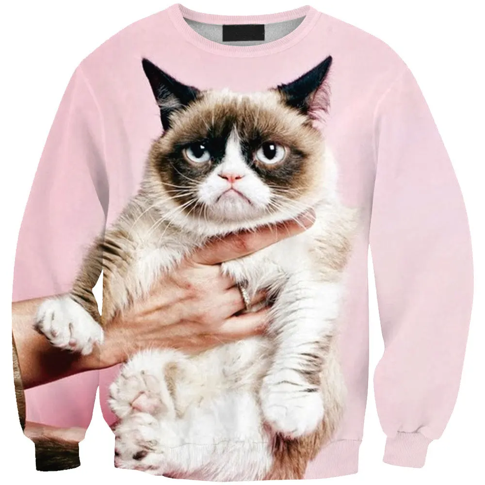 

2016 New Harajuku Sweatshirt Cards Animal Cat Panmao Printed 3D Sweatshirt Women/Men Hip Hop Hoodies Clothes Sudaderas