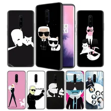 Karl Lagerfeld Soft Black Silicone Case Cover for OnePlus 6 6T 7 Pro 5G Ultra-thin TPU Phone Back Protective