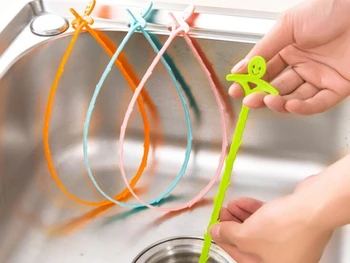 

500pcs/lot Cleaning Brush Sink cleaning hook bathroom floor drain sewer dredge device Home Sewer Toilet Sink Bathtub