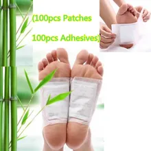 200pcs=(100pcs Patches+100pcs Adhesives) Kinoki Detox Foot Patches Pads Body Toxins Feet Slimming Cleansing HerbalAdhesive bbsm