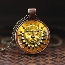  2019 Symbol of Strength Egyptian Scarab Glass Dome Pendant Necklace Ancient Eye of Horus Egypt Jewelry Fashion Charm Women Gift 