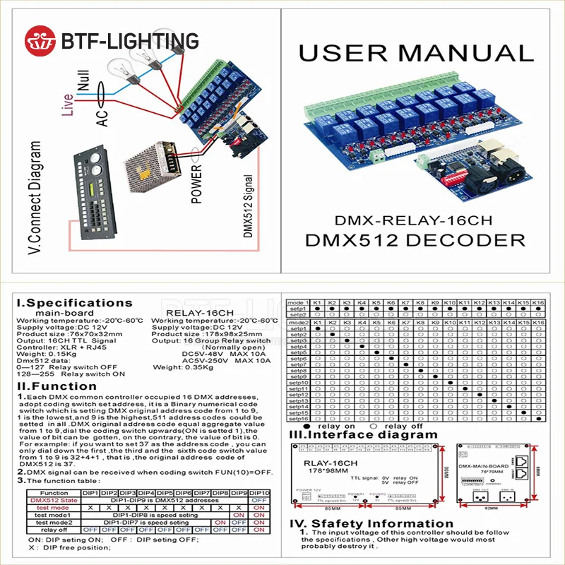 16CH релейный переключатель dmx512 DMX контроллер релейный выход 16way релейный переключатель(max 10A) высоковольтные светодиодные фонари