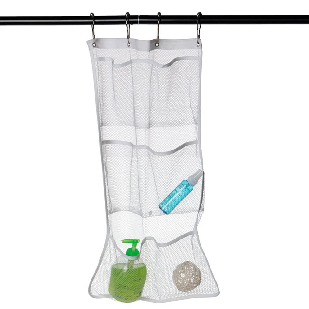 

Hanging Space Saver Bags Organizer 6 Pocket Storage Bathroom Bags Tub Shower Bath Toilet Requisites Hanging Polyester Bag