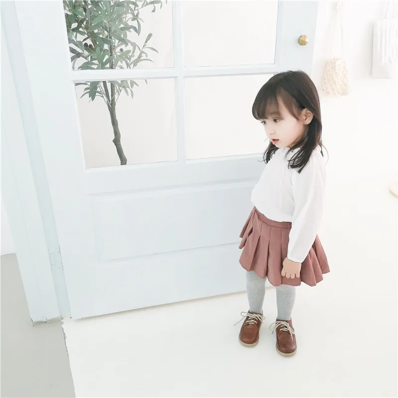 Baby Girl Tutu Skirts Autumn Baby Clothes Kids Princess Girls Skirt Pleated Pettiskirt solid color Kawaii school Skirts dropship (11)