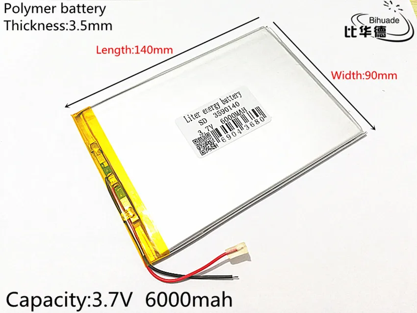

3590140 Tablet battery capacity 3.7V 6000mAh Universal Li-ion battery for tablet pc 8 inch 9inch