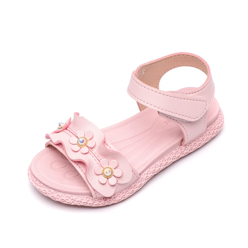 

Top Selling Girls sandals summer new girls soft bottom princess shoes children casual pearl sandals size 21-30