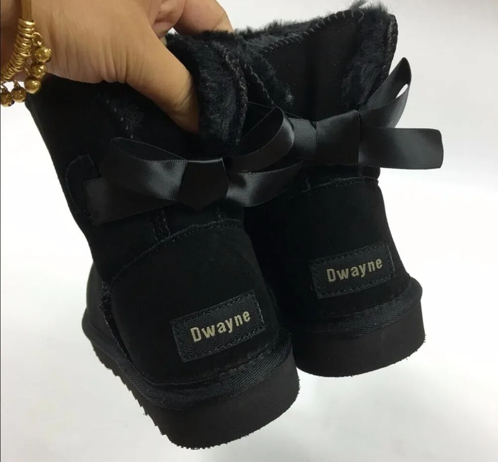 

Brand ugs Fashionable Women Warm Snow Boots Winter Boots Genuine Cowhide Leather Women Boots Ankle Boots Fur Shoes Size 34-44