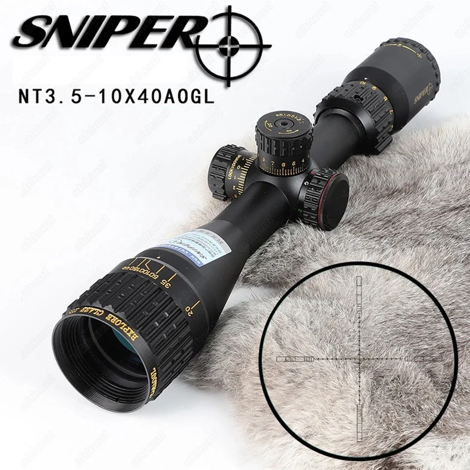 

SNIPER NT 3.5-10X40 AOGL Hunting Riflescopes Tactical Optical Sight Full Size Glass Etched Reticle RGB Illuminated Rifle Scope