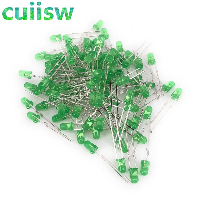 

100pcs Green LED 3MM Green light-emitting diode Green turn Green