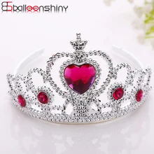 Diadema de princesa BalleenShiny, adorno para el cabello, accesorios para el cabello de plástico plateado para niñas