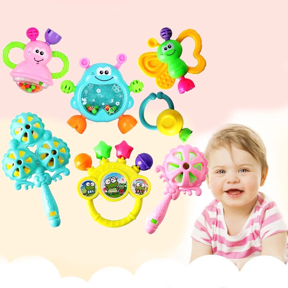 

7pcs Newborn Baby Rattles Teether Toy Musical Instrument Educational Toy Funny Toddlers Handle Bells Toys for 0~12 months baby