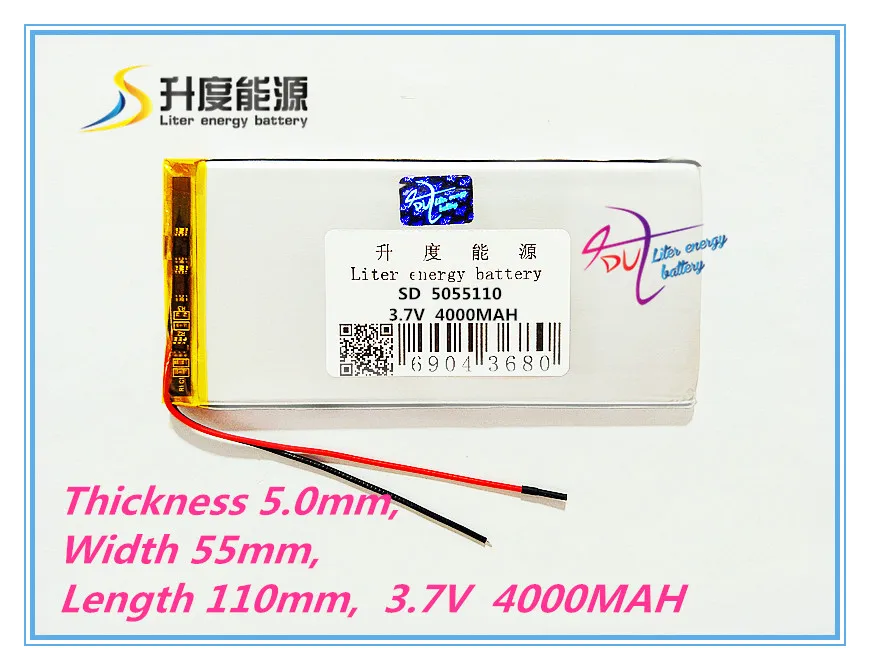 Free shipping 3.7 V lithium polymer battery 4000 mah large-capacity PDA tablet PC MID 5055110 Free shipping 3.7 V lithium polymer battery 4000 mah large-capacity PDA tablet PC MID 5055110