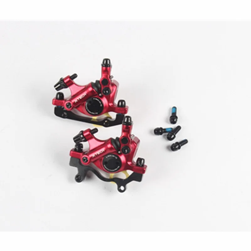 ZOOM MTB Road Line Тяговый Гидравлический дисковый тормоз, велосипедный тормоз, велосипедный тормоз, суппорты, передние и задние тормоза HIMALO для SHIMANO - Цвет: a pair of red